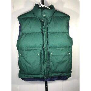 Vintage Eddie Bauer mens SM Green Puffer Premium Goose Down Quilted Vest